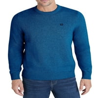 Pamučni jednobojni džemper s okruglim vratom klasičnog kroja za muškarce