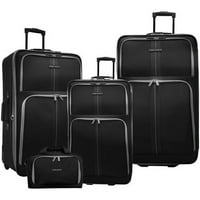 Generic Travel Select Oregon 4-komad kotrljanja uspravno proširivi set za prtljagu, crno sivo