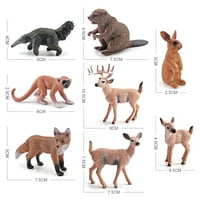 Simulacija šumskih divljih životinja modeli ukrasa zeko dabar majmun mravojed figurica igračke za djecu Pokloni