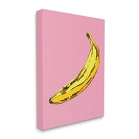 Stupell Industries Banana Pink Pop Tropska zabava Minimalno voćno platno zidna umjetnost, 20, dizajn Ziwei Li