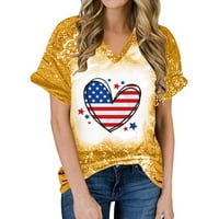 Ženske majice plus size majice na rasprodaji ženski topovi modna ležerna labava bluza s printom Dana neovisnosti majica s izrezom