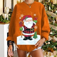 Ružni Božićni džemper ženska jesenska moda Ženska božićna ležerna odjeća dugih rukava s okruglim vratom Ženske majice s printom majice