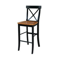 Okrugli barski stol visok 36 inča s 12-inčnim krilom i stolicama u obliku slova H-set od crne trešnje