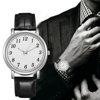 Muški modni dizajnerski digitalni kvarcni temperament kožni sat poklon Muški sat Crna; bijela