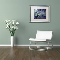 Zaštitni znak likovna umjetnost Tandled White Flowers platno umjetnost Davida Lloyda Glovera, White Matte, Silver Frame