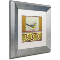 Zaštitni znak likovna umjetnost 'mala ptica 241' platno umjetnost Rachel Paxton, bijela mat, srebrni okvir
