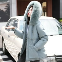 Zimski kaputi plus veličine za žene ženska zimska jakna topli kaput tanki krzneni ovratnik patentni zatvarač teški kaput gornja odjeća
