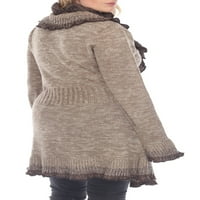 Ženski džemper od džempera s volanima veličine plus