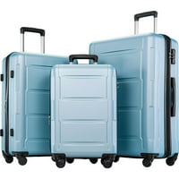 Aukfa Hardside prtljage set kofera za prtljagu s kotačima s spinnerom i bravom znamenke - svijetloplava