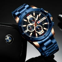 Sportski satovi Muške luksuzne marke, modni kvarcni satovi od nehrđajućeg čelika, ležerni Poslovni Ručni satovi, Muški satovi, satovi