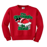 Ružni Božićni džemper za dječake i djevojčice s okruglim vratom i grafičkim printom, šumsko Zelena, srednja