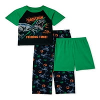 Jurassic World Classic Classic Top, hlače i kratke hlače s 3 komada pidžame set za spavanje, veličine 4-10