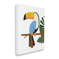 Moderna ptica Toucan smještena na zidu galerije slika životinja i insekata iz džungle, omotano platno, tiskana zidna umjetnost