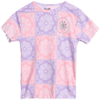 Set za pidžamu za djevojčice u donjem rublju*ombre - ukusna Rebrasta košulja kratkih rukava za spavanje, jogging hlače, majica bez