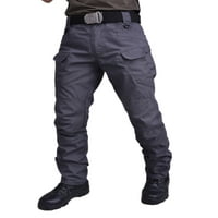 Muške hlače hlače s kravatom donji dio srednjeg struka Muške opremljene teretne hlače sportske sive boje 3 inča