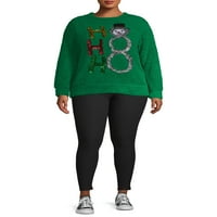 Nema komentara ženskog plus veličine Sherpa ukrašeni božićni džemper