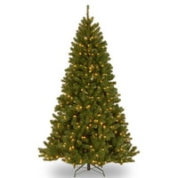 Umjetno božićno drvce s unaprijed osvijetljenim zelenim, smrekom Sjeverne doline, dvobojnim LED svjetlima, uključuje bumbar i postolje,