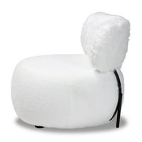 Baxton Studio Tayla Modern i suvremena bijela tkanina tapecirana i crni metalni naglasak stolica