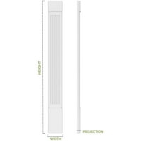 4 W 72 H 2 p Fluted PVC pilaster w Standard Capital & Base