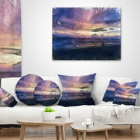 Dizajnerski jastuk s akvarelom Zalazak sunca nad plavim morem - 18.18