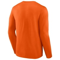 Muška majica s dugim rukavima u narančastoj boji s potpisom u boji