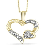 Nakit klub naglasak s bijelim dijamantom od 14k zlata preko srebrnog privjeska u obliku srca, 18