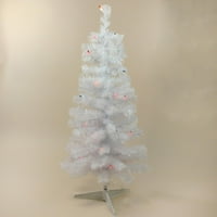 3 '18 Umjetno božićno drvce - više osvijetljeno vitki bijeli limenik - Multi svjetla