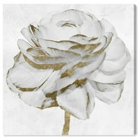 Wynwood Studio cvjetni i botanički zidni umjetnički platno ispisuje cvjetni cvjetni bod 'bijelo zlato' - bijelo, zlato