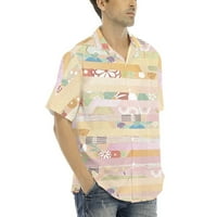 Muške košulje s printom, košulje na kopčanje na plaži kratkih rukava, muška košulja u europskom i američkom stilu, prevelika ležerna