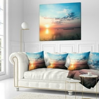 Dizajn dramatično zalazak sunca Oblačno nebo - preveliki jastuk za bacanje plaže - 18x18