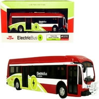 Prilagođeni električni tranzitni autobus u tamnocrvenoj i bijeloj boji u tamnocrvenoj i bijeloj boji sa zelenom grafikom, po mjeri