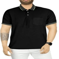Muška polo majica klasičnog kroja kratkih rukava u jednobojnom mekom pamuku u crnoj boji