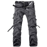 Muške taktičke hlače A. D. ravne hlače s Više džepova na otvorenom Ležerne jednobojne oprane pamučne rastezljive teretne hlače