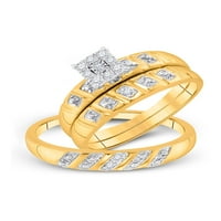 10-karatni dijamantni vjenčani set od žutog zlata