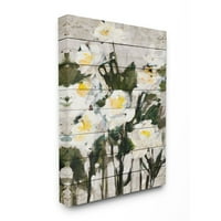 Apstraktna drvena ploča s cvjetnim slikama u boji od Jane Slivka
