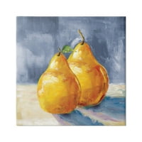 Stupell Industries Classic Yellow Pears Ukusno voće Still Life Slikanje galerija zamotana platna za tisak zidne umjetnosti, dizajn