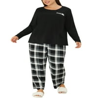 Jedinstvene ponude za žensku plus veličina Provjera Stretch Glen Sleepwear PJS PJS pijamas setovi