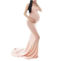 Haljina za trudnice rekviziti za fotografiranje trudnica bez rukava brisanje poda jednobojna haljina