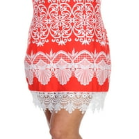 Ženska mini haljina s kukičanim printom