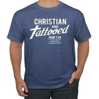 Divlji Bobbi Christian i tetovirani John 7: inspirativna muška majica s kršćanskom slikom, Vintage Heather plava, srednje veličine