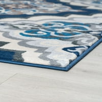 Tradicionalni cvjetni tepih u tamnoplavoj boji za unutarnje prostore, lako se čisti