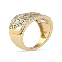 Imperijalno 10k žuto zlato 1 4CT TDW Diamond S -Link ženski godišnjica vjenčanja