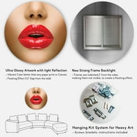 DesignArt 'Sexy Woman Lips Prekrasan make-up izbliza Kiss' Moderni krug metal zida-disk od 23 godine