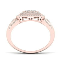 Zaručnički prsten od ružičastog zlata od 10 karata s dijamantom od 10 karata