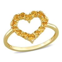 Miabella Ženska karat T.G.W. Citrine 10kt žuto zlato prsten otvorenog srca