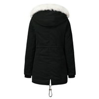 Ženski kaputi i jakne plus veličine jesenski / zimski kaputi s kapuljačom s kravatom topli iznutra s podstavom od flisa tanki ženski