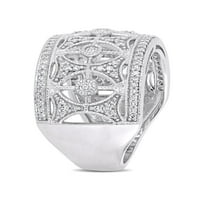 Carat T.W. Dijamantni 10KT bijelo zlato Openwork Wide Filigree prsten