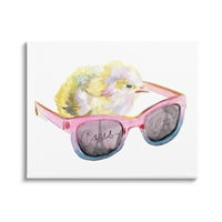 Stupell Industries Paris Chick Glam ružičaste sunčane naočale modna galerija slikanja životinja omotana platna za tisak zidne umjetnosti,