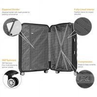 Hikolayae Rachel Collection Hardside Spinner set za prtljagu u crnoj boji, - TSA Lock