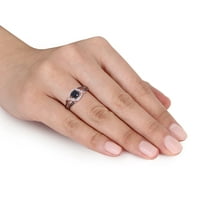Carat T.W. Crno -bijeli dijamant 10KT ružičasti zlatni crossover prsten